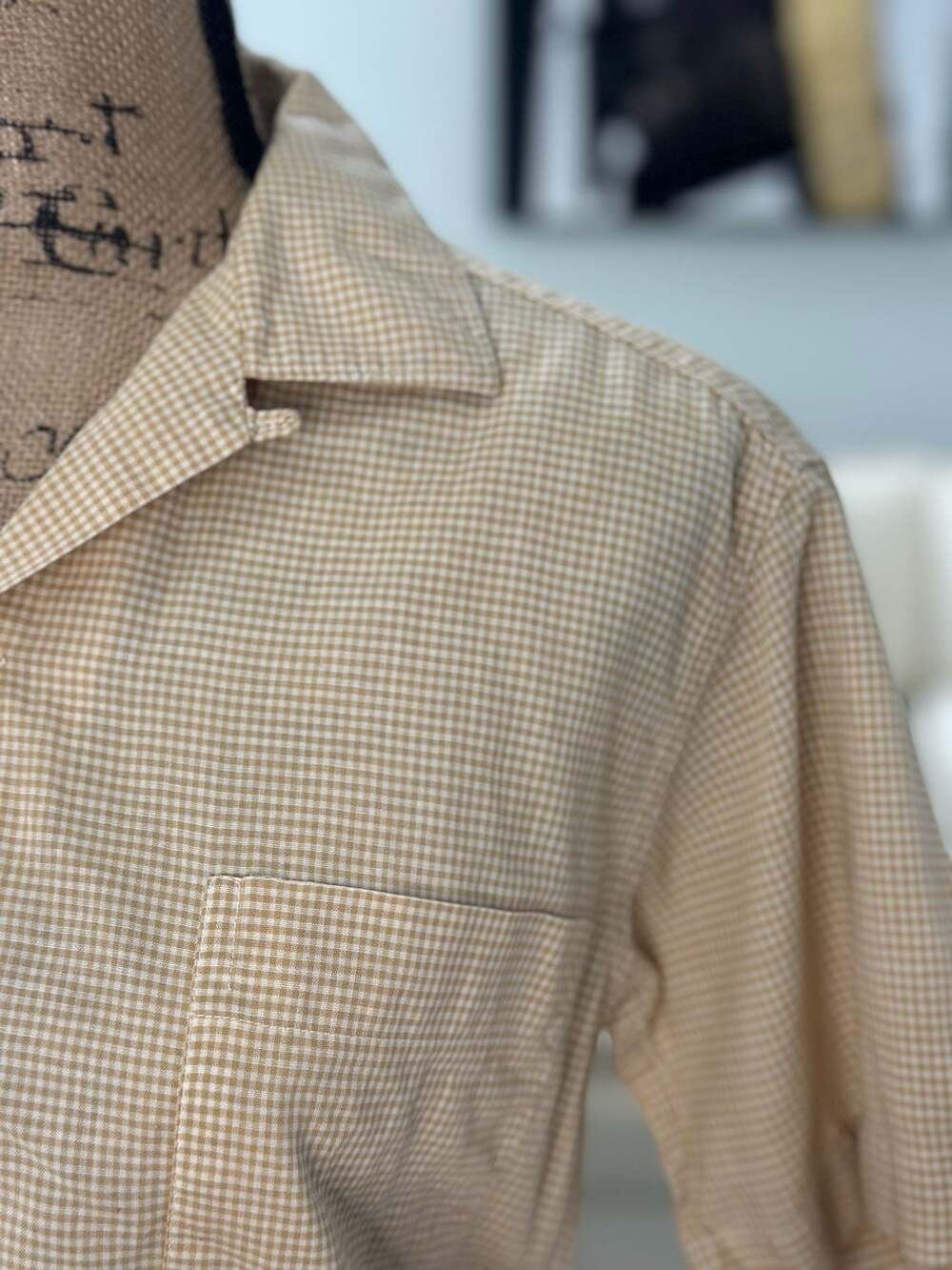 Vintage 1950s McGregor Modern Wash-Wear Gingham Camp Shirt - Picture 2 of 5